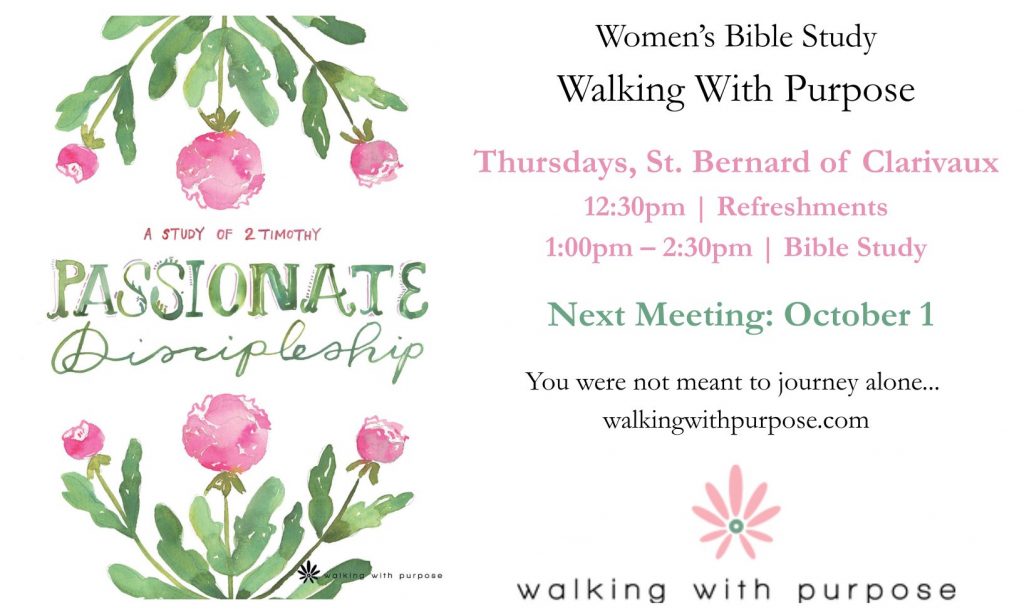 Walking with purpose meeting october 1