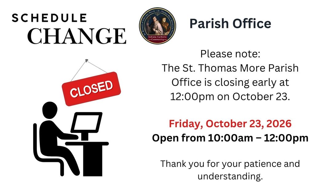 Parish office closing early october 23