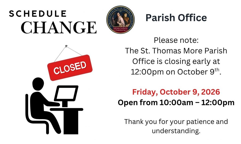 Parish office closed october 9